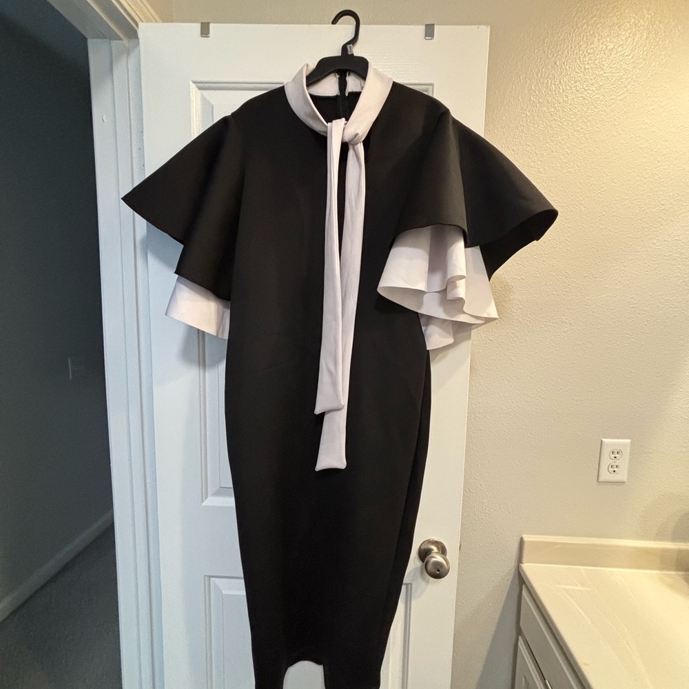 Elegant Black and White Women's Dress